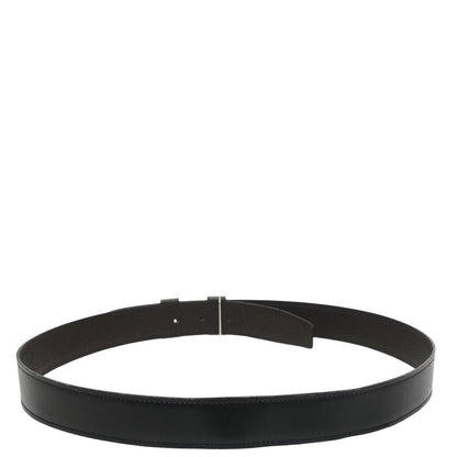 Hermes Black Box Calf Togo Constance Guilloche Reversible Belt #95