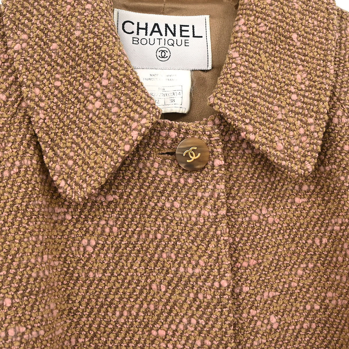 Chanel 1996 Tweed Long Coat Brown #38