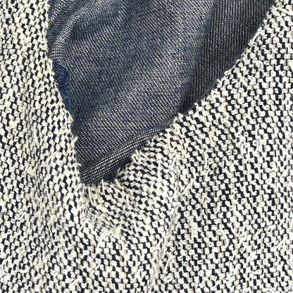 Chanel 1999 Single Breasted Collarless Denim Jacket Blue #40