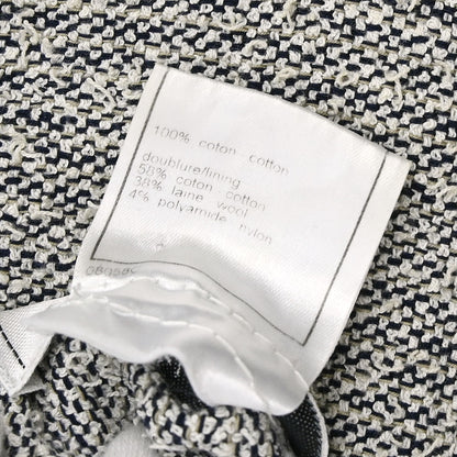 Chanel 1999 Single Breasted Collarless Denim Jacket Blue #40