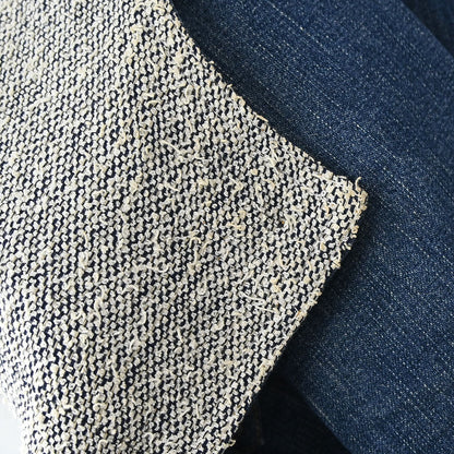 Chanel 1999 Single Breasted Collarless Denim Jacket Blue #40