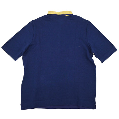 Hermes Short Sleeve Polo Shirt Top Navy #S