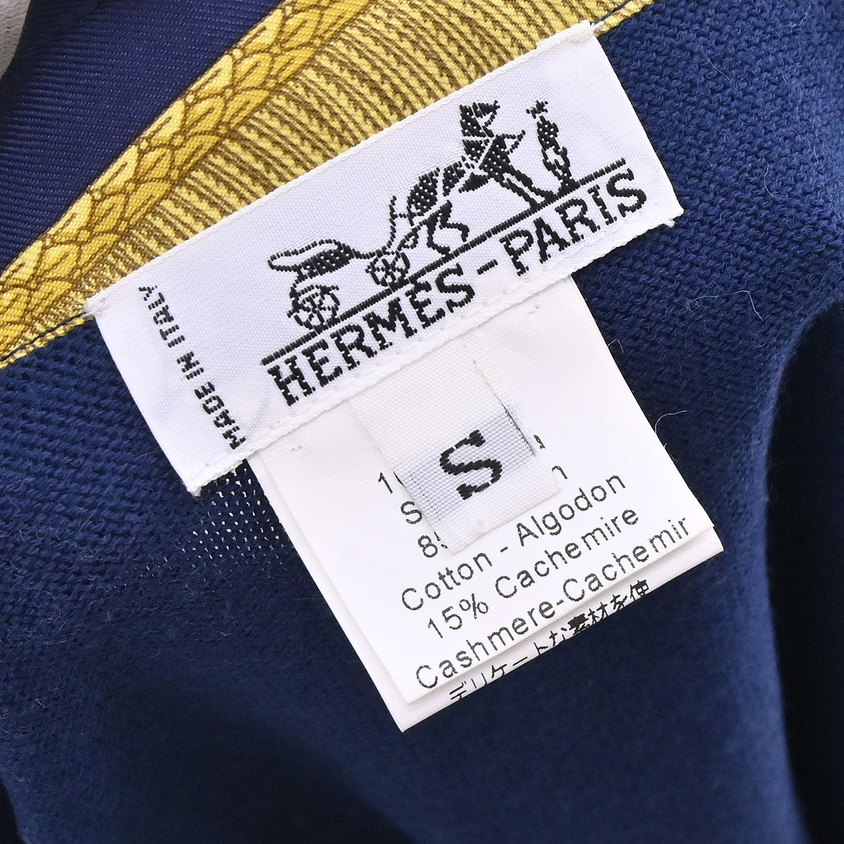 Hermes Short Sleeve Polo Shirt Top Navy #S