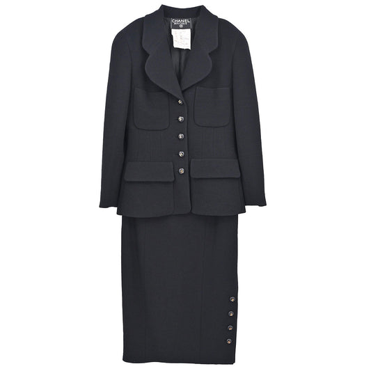 Chanel 1993 Setup Suit Jacket Skirt Black #36