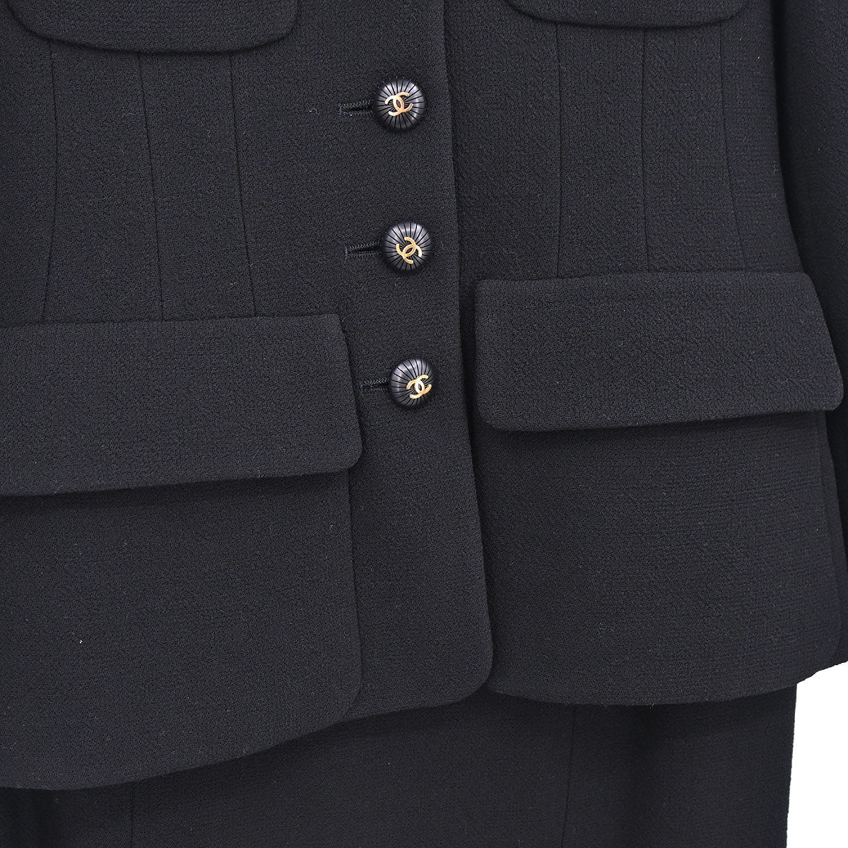 Chanel 1993 Setup Suit Jacket Skirt Black #36