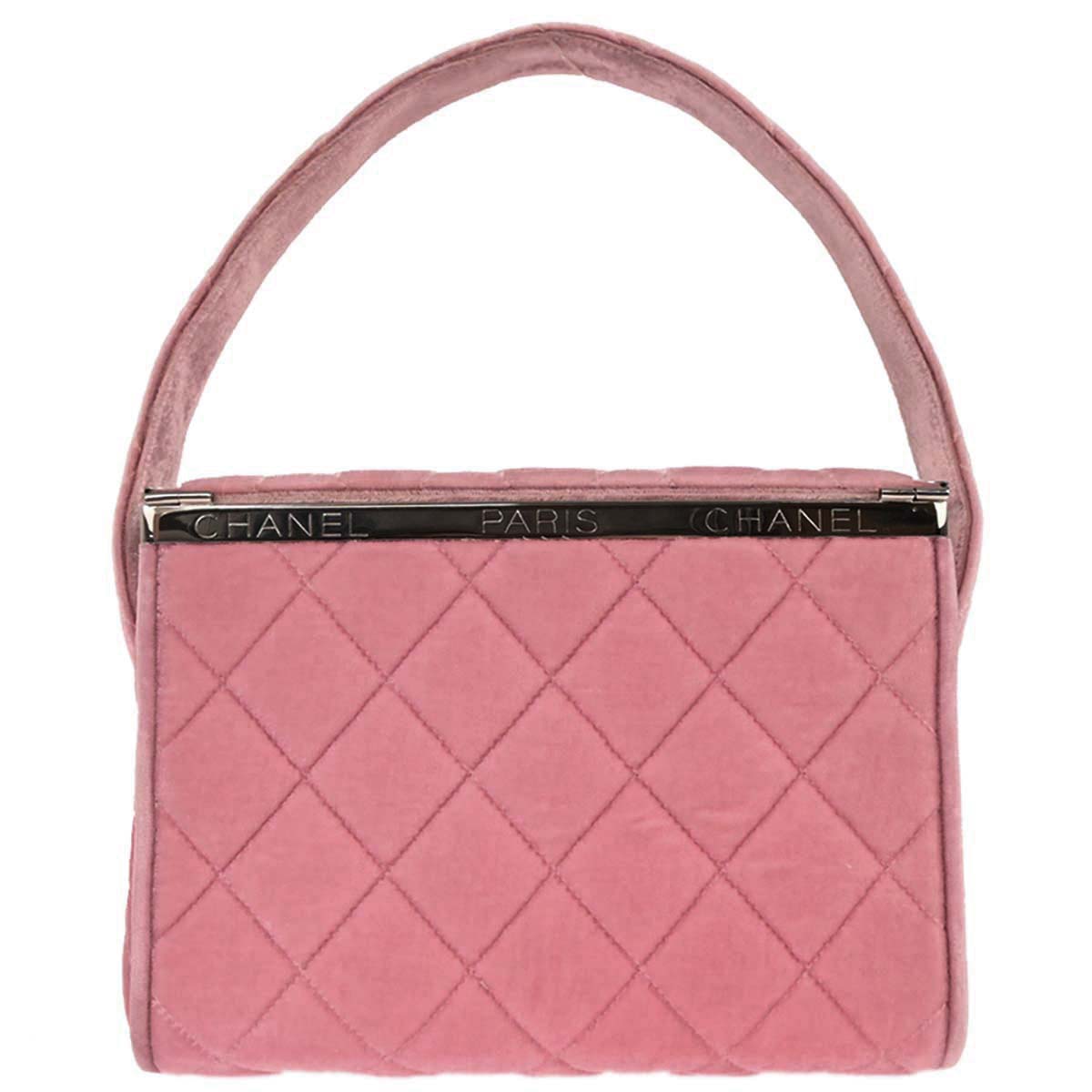 Chanel 1996-1997 Pink Velvet Handbag