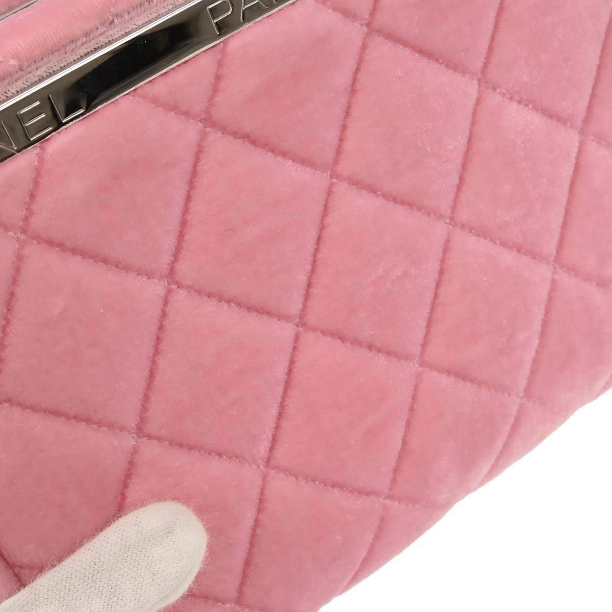 Chanel 1996-1997 Pink Velvet Handbag