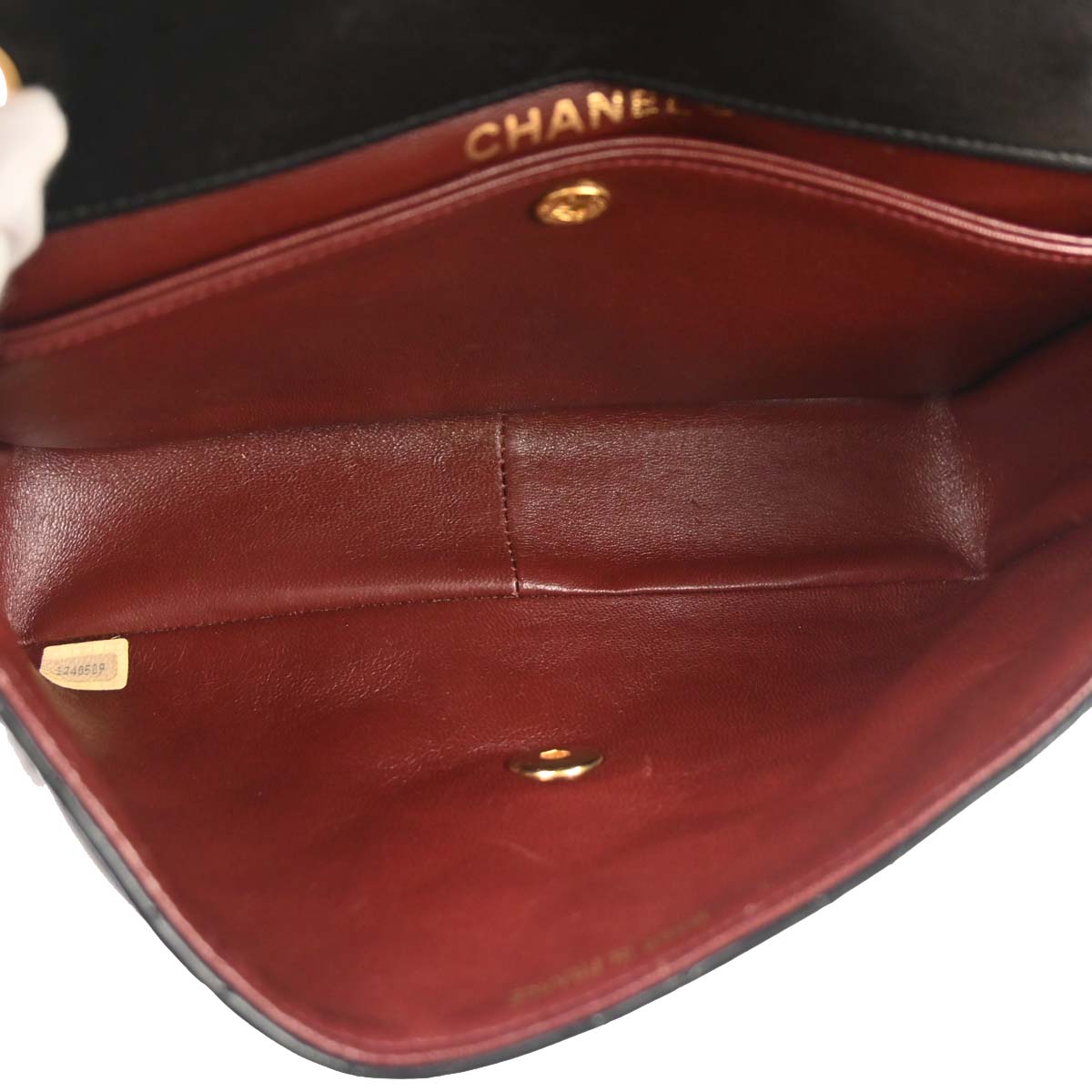 Chanel Black Lambskin Single Flap Shoulder Bag