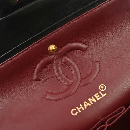 Chanel Black Lambskin Small Classic Double Flap Shoulder Bag