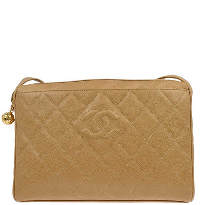 Chanel 1994-1996 Beige Caviar Skin Shoulder Bag