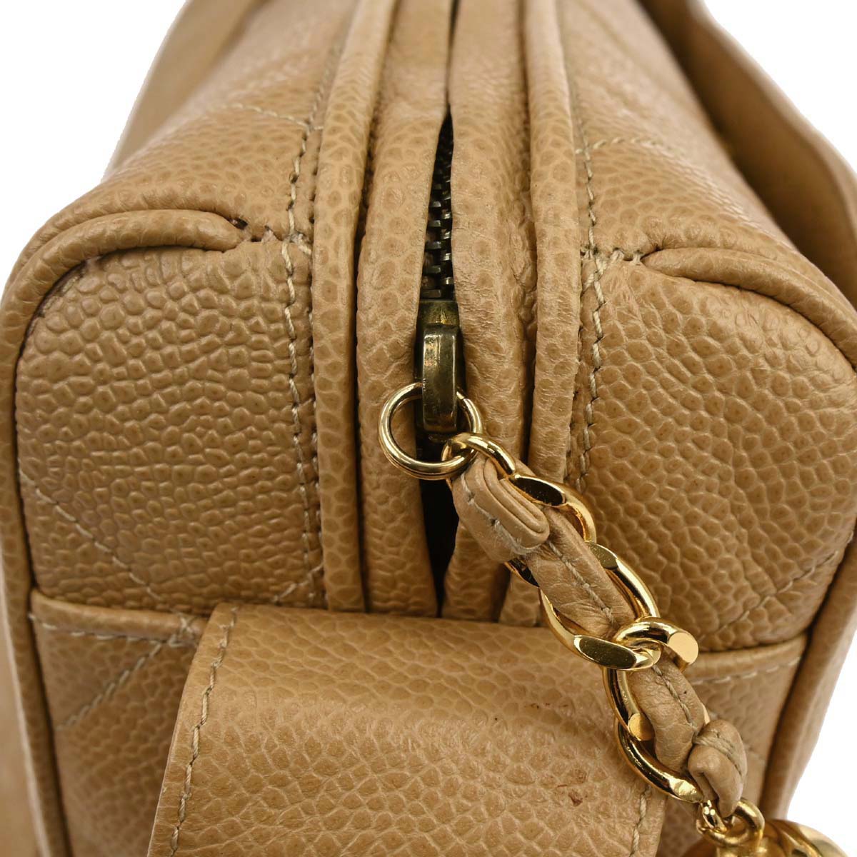 Chanel 1994-1996 Beige Caviar Skin Shoulder Bag