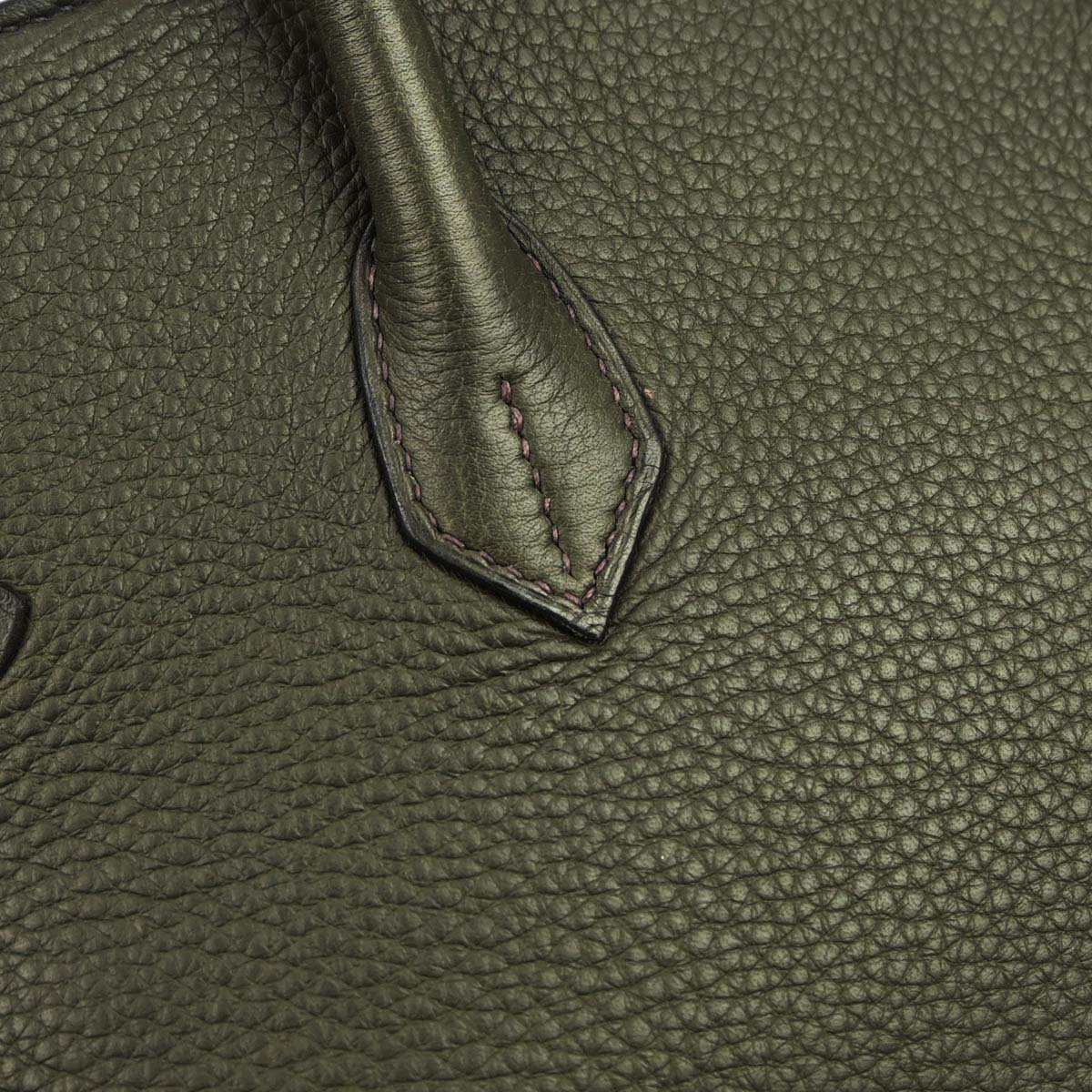 Hermes Vert Olive Taurillon Clemence Birkin 35 Handbag
