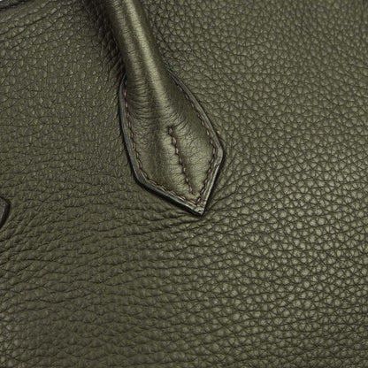 Hermes Vert Olive Taurillon Clemence Birkin 35 Handbag