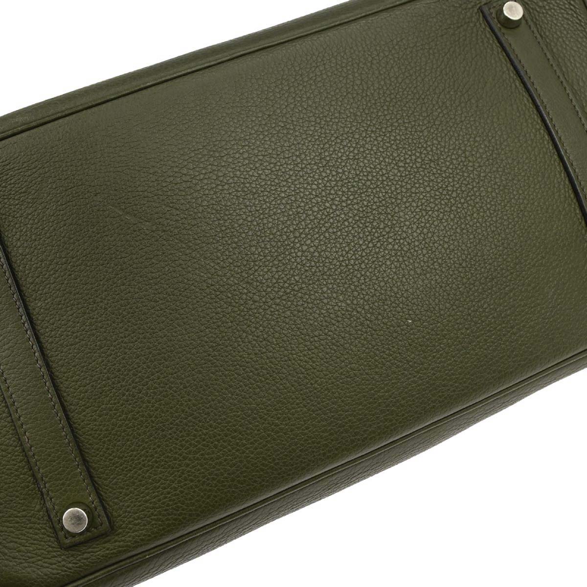 Hermes Vert Olive Taurillon Clemence Birkin 35 Handbag