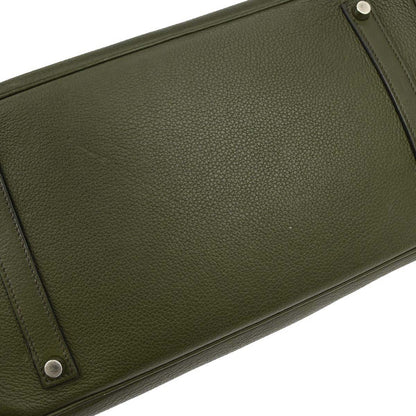 Hermes Vert Olive Taurillon Clemence Birkin 35 Handbag