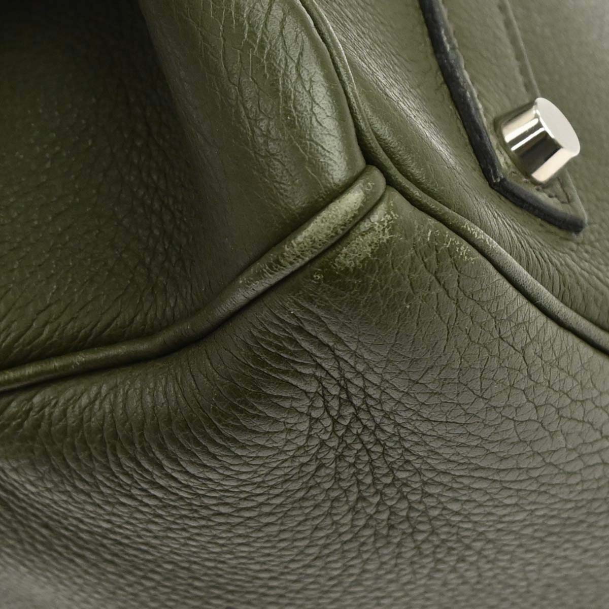 Hermes Vert Olive Taurillon Clemence Birkin 35 Handbag