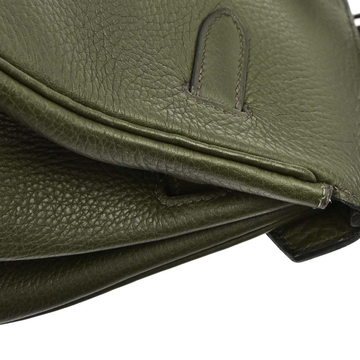 Hermes Vert Olive Taurillon Clemence Birkin 35 Handbag