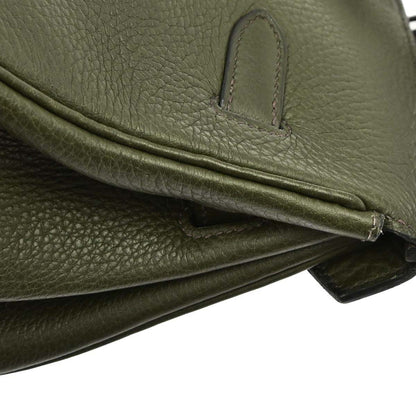 Hermes Vert Olive Taurillon Clemence Birkin 35 Handbag