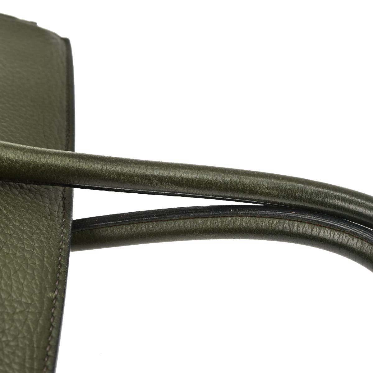 Hermes Vert Olive Taurillon Clemence Birkin 35 Handbag