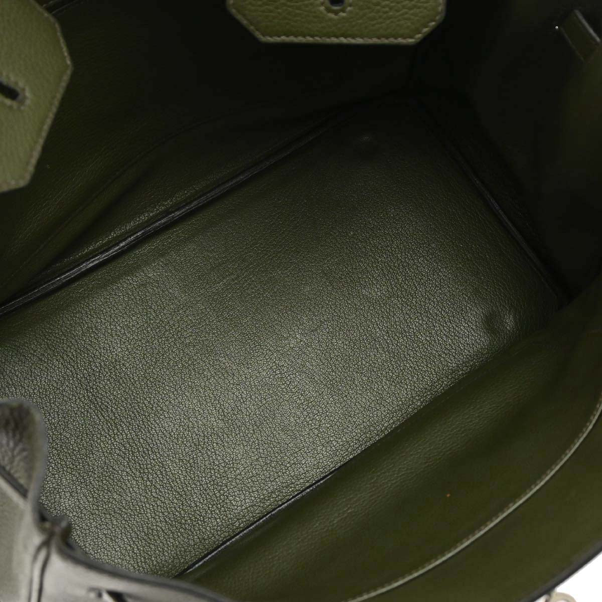Hermes Vert Olive Taurillon Clemence Birkin 35 Handbag