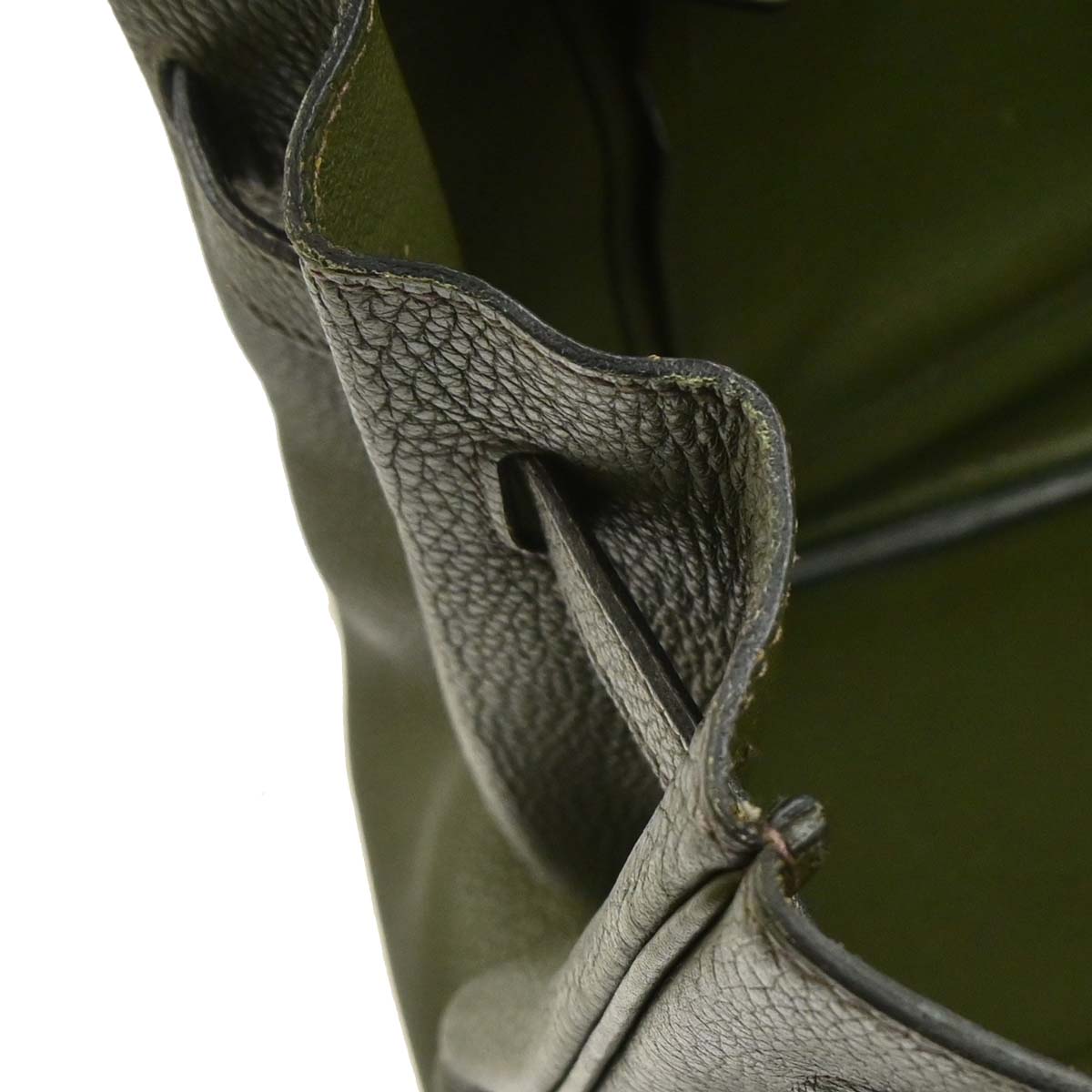 Hermes Vert Olive Taurillon Clemence Birkin 35 Handbag