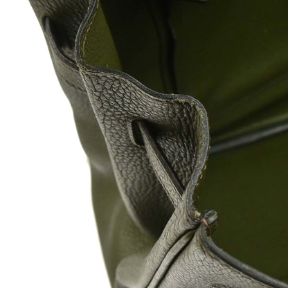 Hermes Vert Olive Taurillon Clemence Birkin 35 Handbag