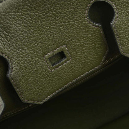 Hermes Vert Olive Taurillon Clemence Birkin 35 Handbag