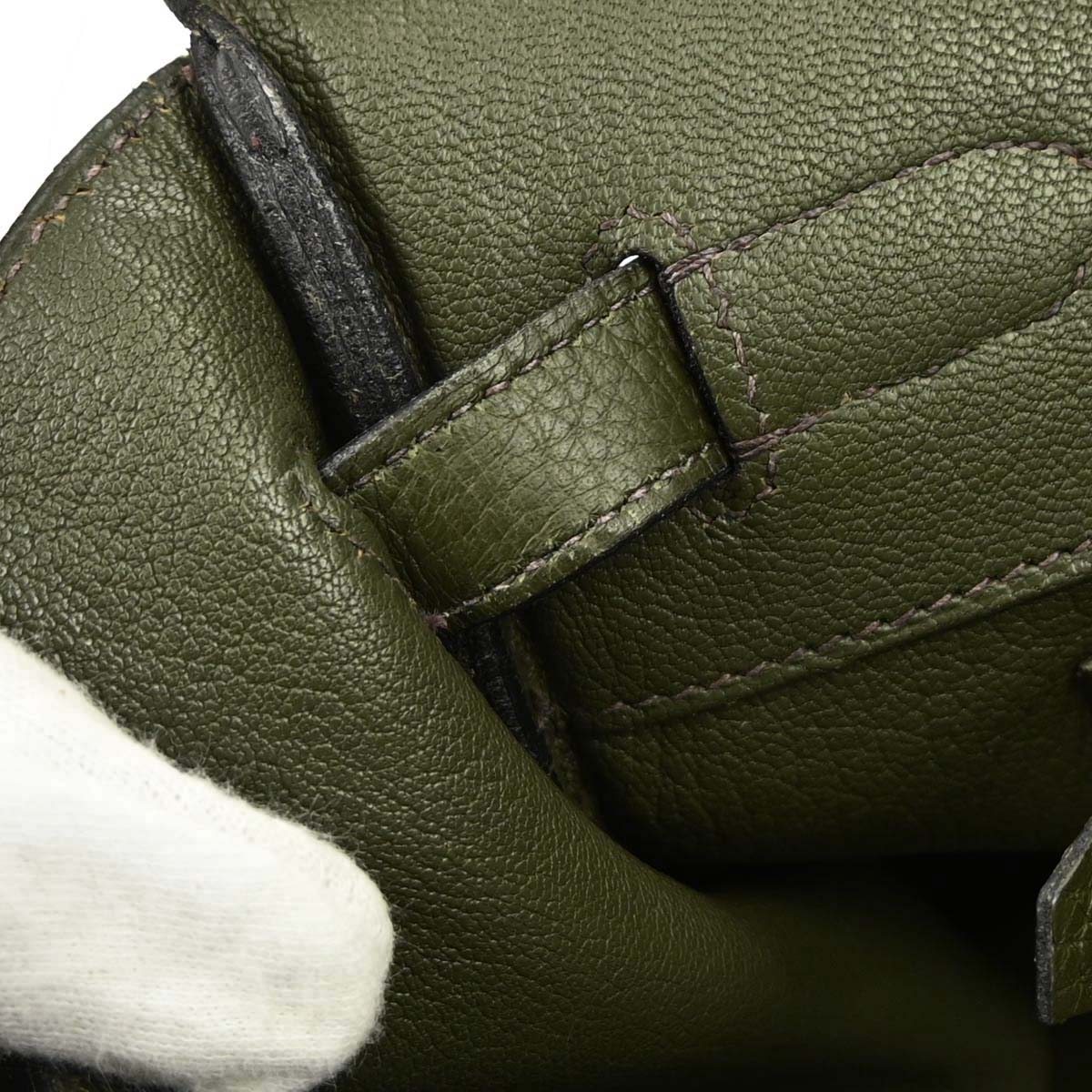 Hermes Vert Olive Taurillon Clemence Birkin 35 Handbag