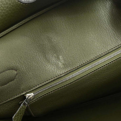 Hermes Vert Olive Taurillon Clemence Birkin 35 Handbag