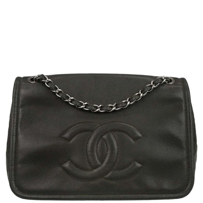 Chanel Gray Calfskin Shoulder Bag