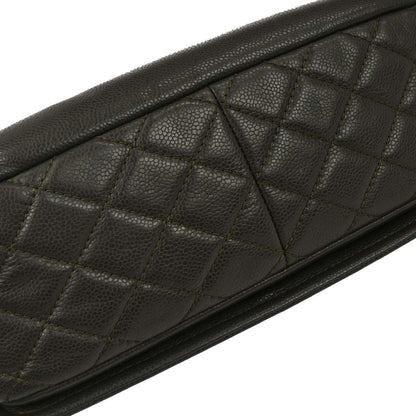 Chanel Gray Calfskin Shoulder Bag