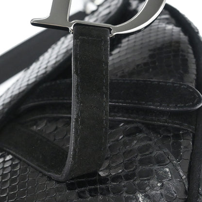 Christian Dior * Black Python Saddle Handbag