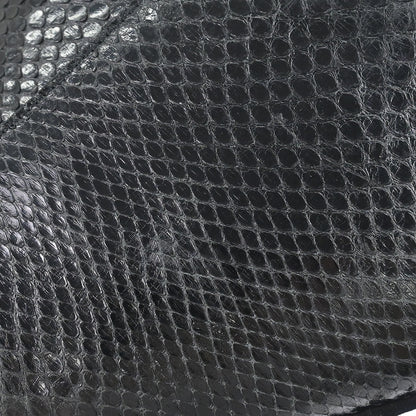 Christian Dior * Black Python Saddle Handbag