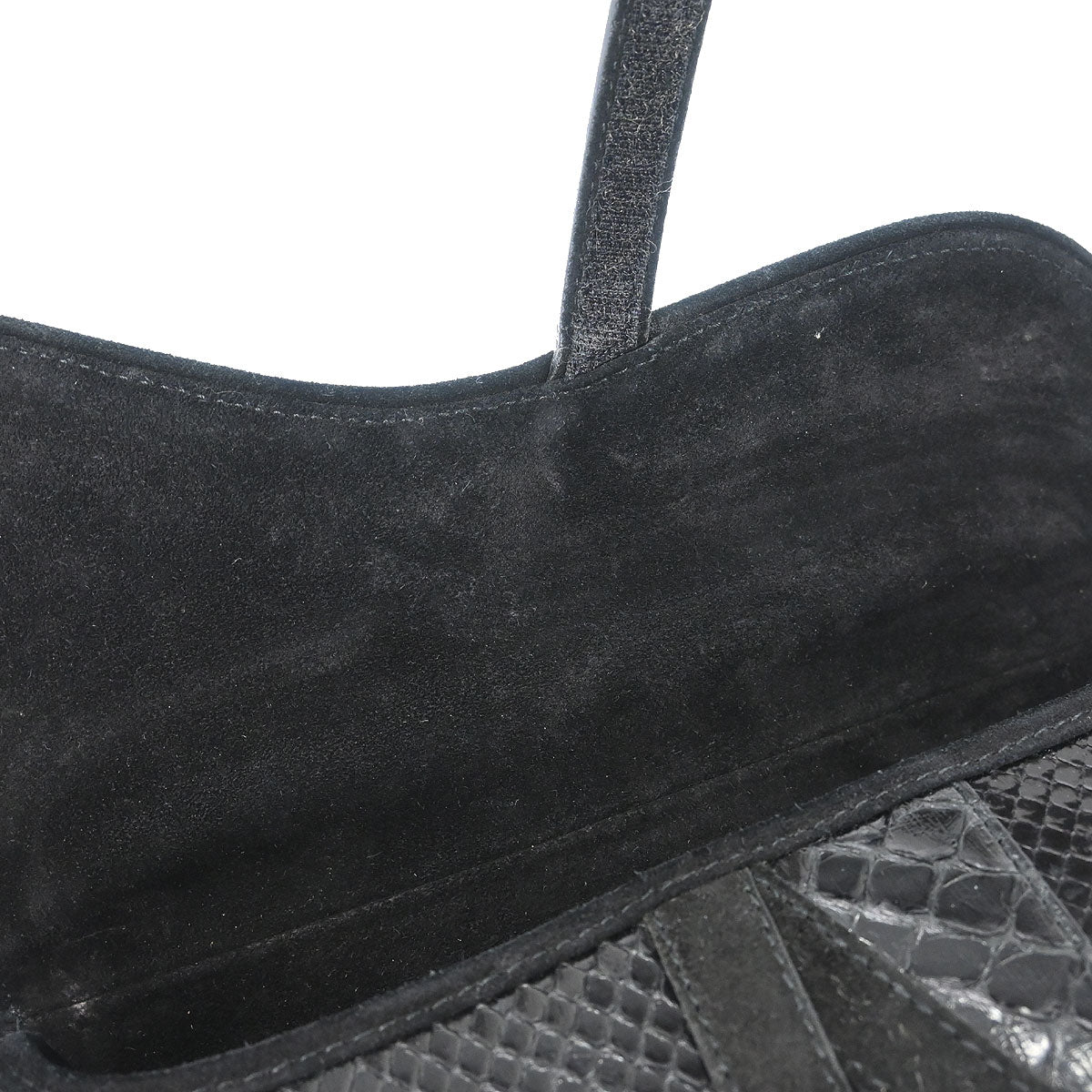Christian Dior * Black Python Saddle Handbag