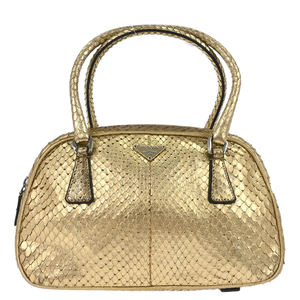 Prada * Gold Python Handbag