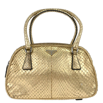 Prada * Gold Python Handbag