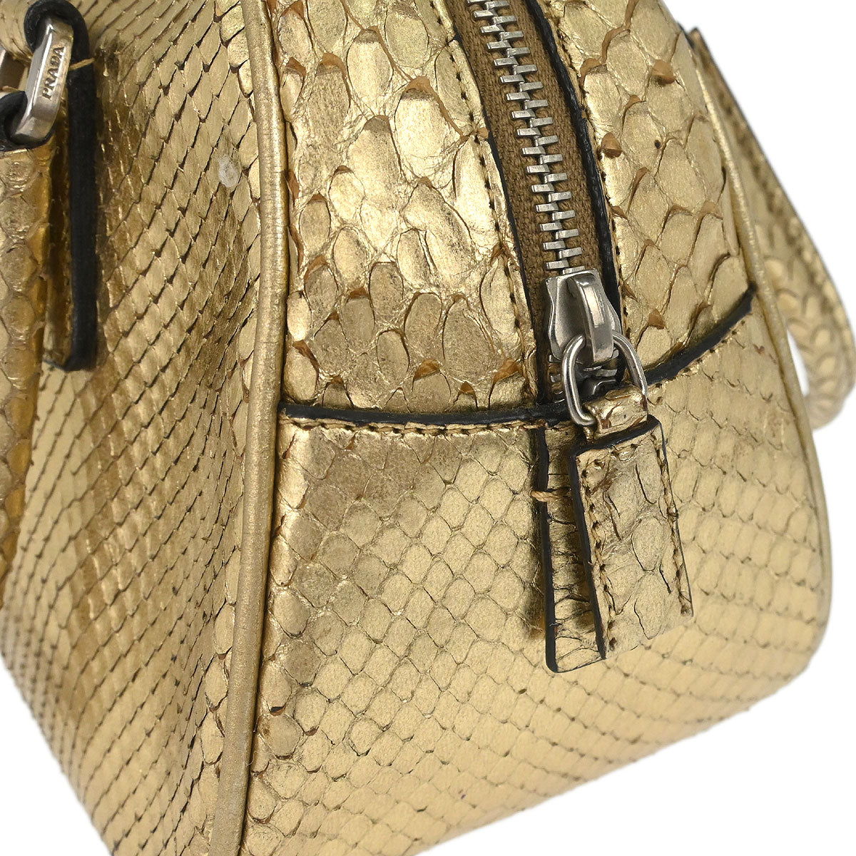 Prada * Gold Python Handbag