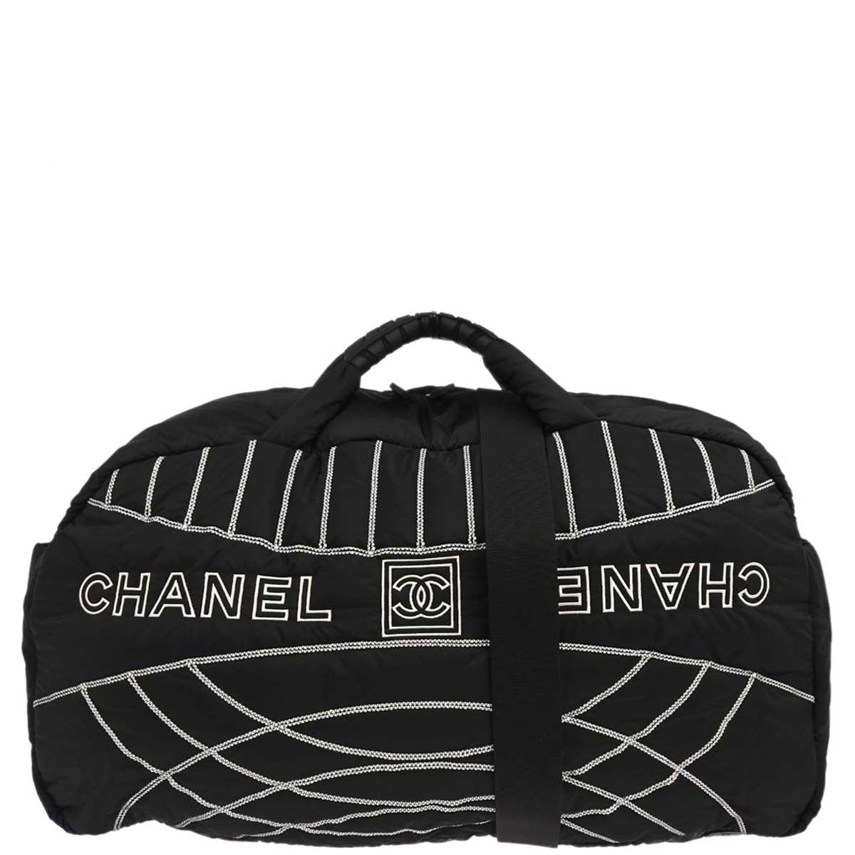 Chanel Black Nylon Sport Line 2way Shoulder Gym Bag