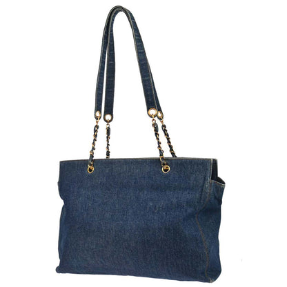 Chanel Blue Denim Tote Shoulder Bag
