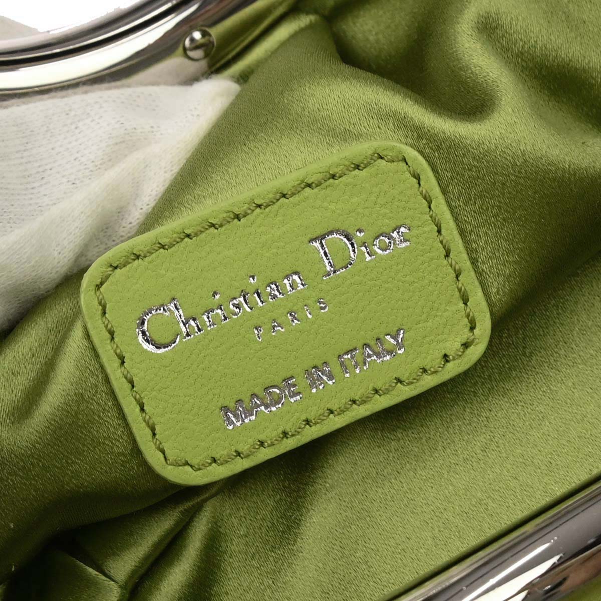 Christian Dior Green Satin Babe Handbag