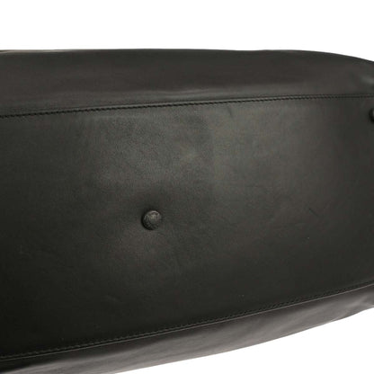 Chanel Black Calfskin 2way Shoulder Duffle Handbag