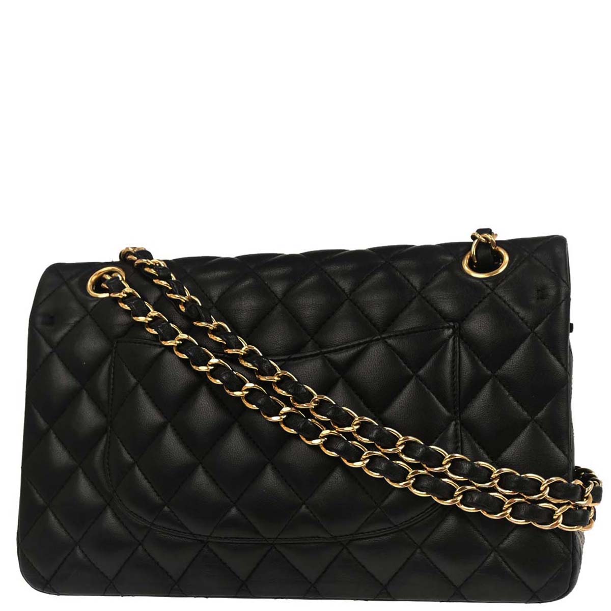 Chanel Black Lambskin Medium Classic Double Flap Shoulder Bag