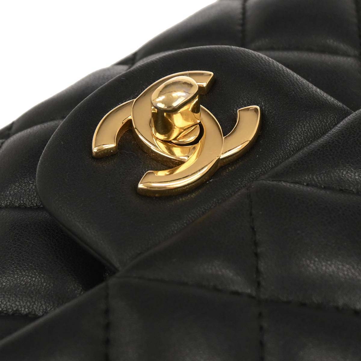 Chanel Black Lambskin Medium Classic Double Flap Shoulder Bag