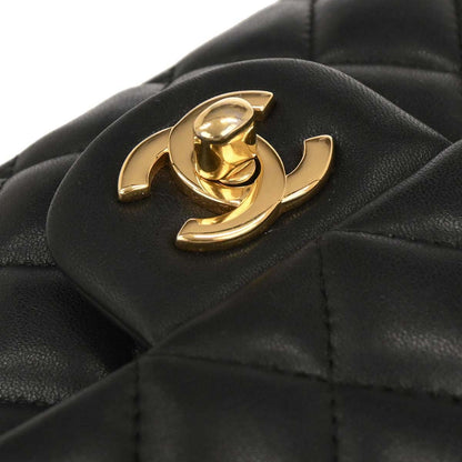 Chanel Black Lambskin Medium Classic Double Flap Shoulder Bag