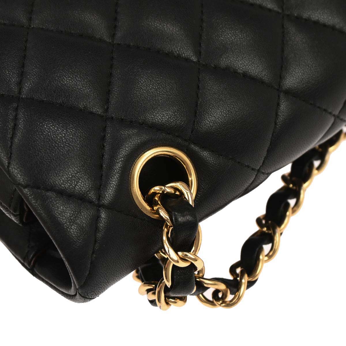 Chanel Black Lambskin Medium Classic Double Flap Shoulder Bag