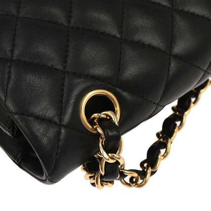 Chanel Black Lambskin Medium Classic Double Flap Shoulder Bag