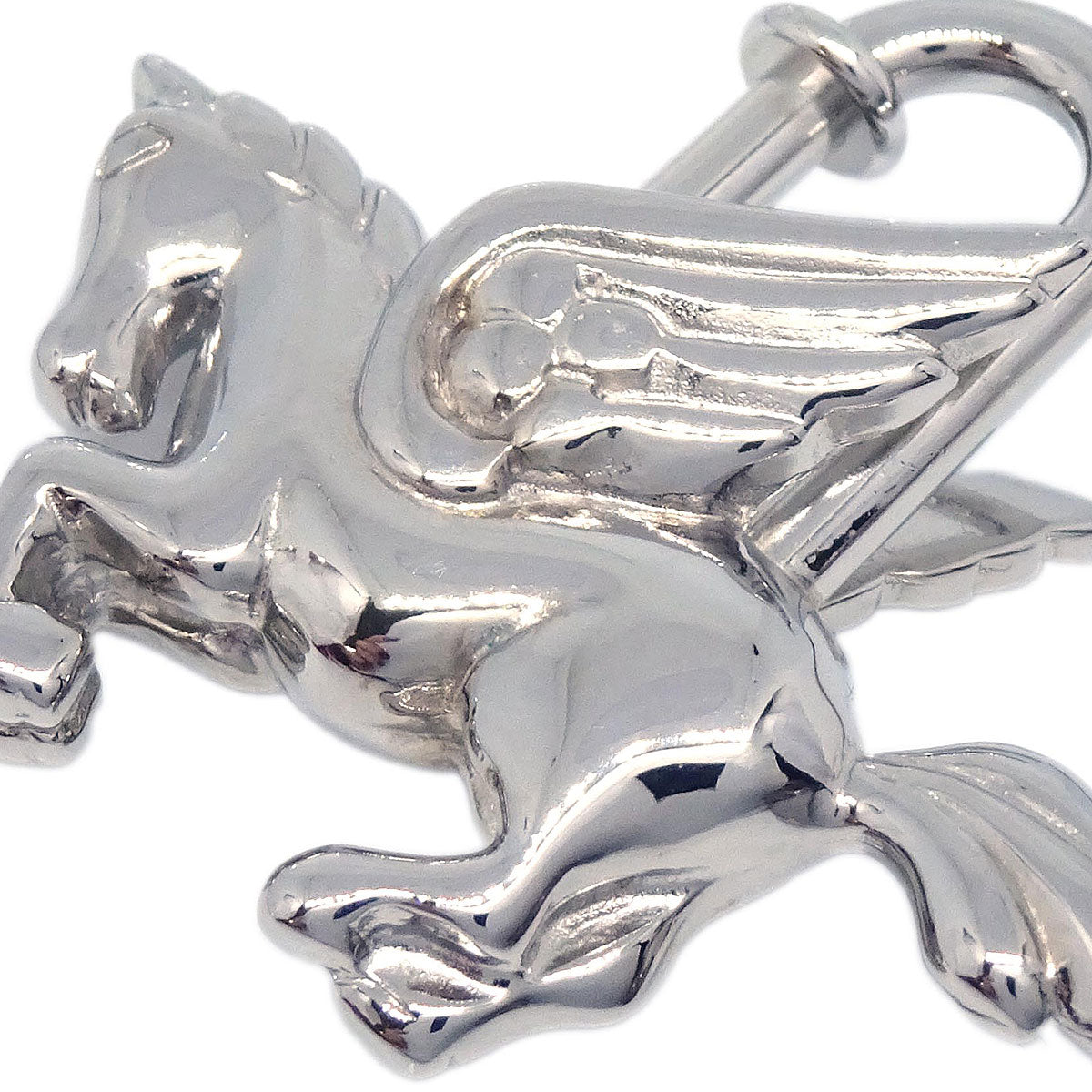 Hermes 1993 Le Cheval Pegasus Cadena Silver Small Good