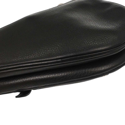 Christian Dior Black Leather Saddle Handbag