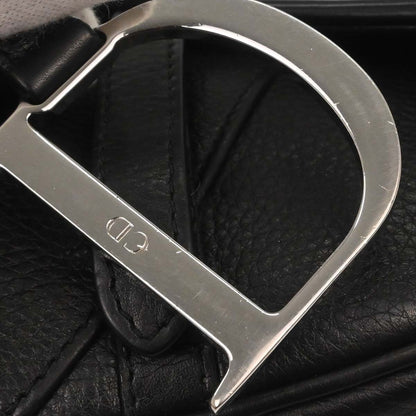 Christian Dior Black Leather Saddle Handbag