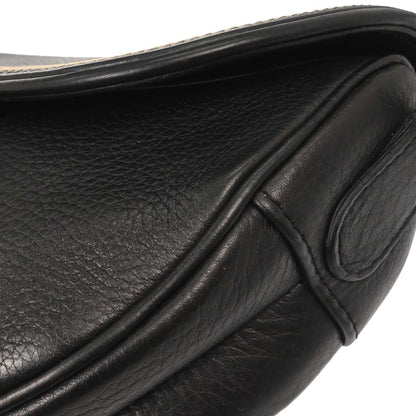 Christian Dior Black Leather Saddle Handbag